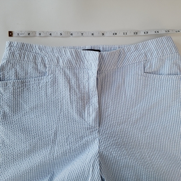 EUC basic editions blue & white striped seersucker shorts size medium - Picture 3 of 10